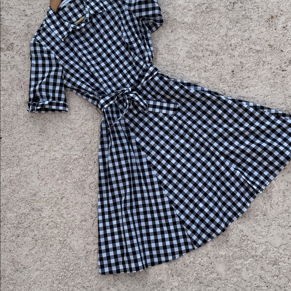 Calvin Klein Modern 1950’s Gingham Shirt Dress - Picture 10 of 11